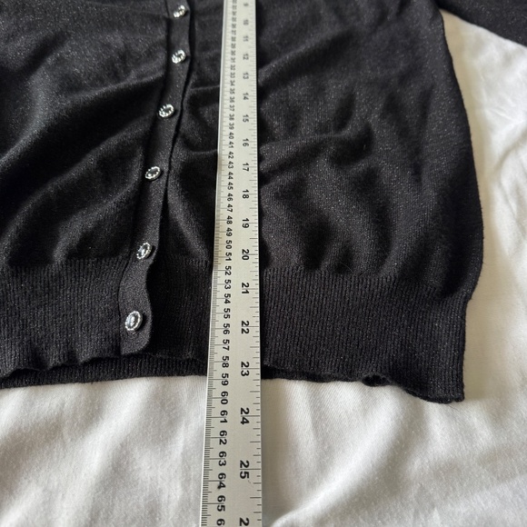 Dear‎ Rose New York Lightweight Button Front Cardigan Sweater Black Glitter XL - Picture 12 of 14